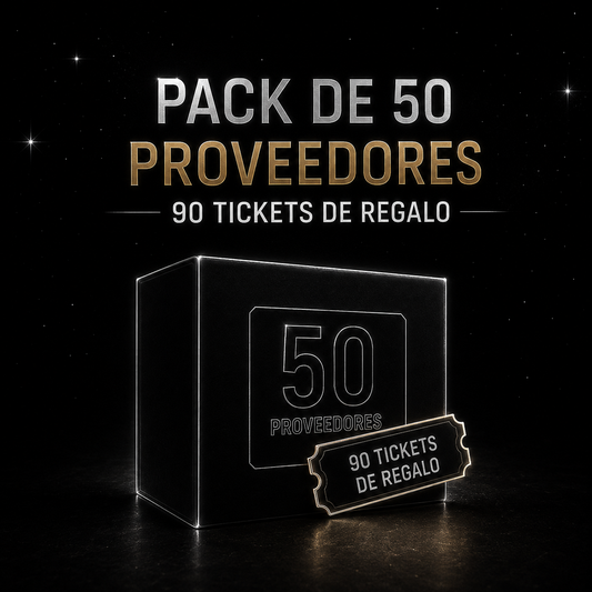 Pack 50 proveedores + 90 tickets de regalo
